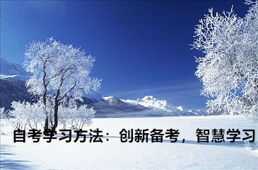自考学习方法：创新备考，智慧学习